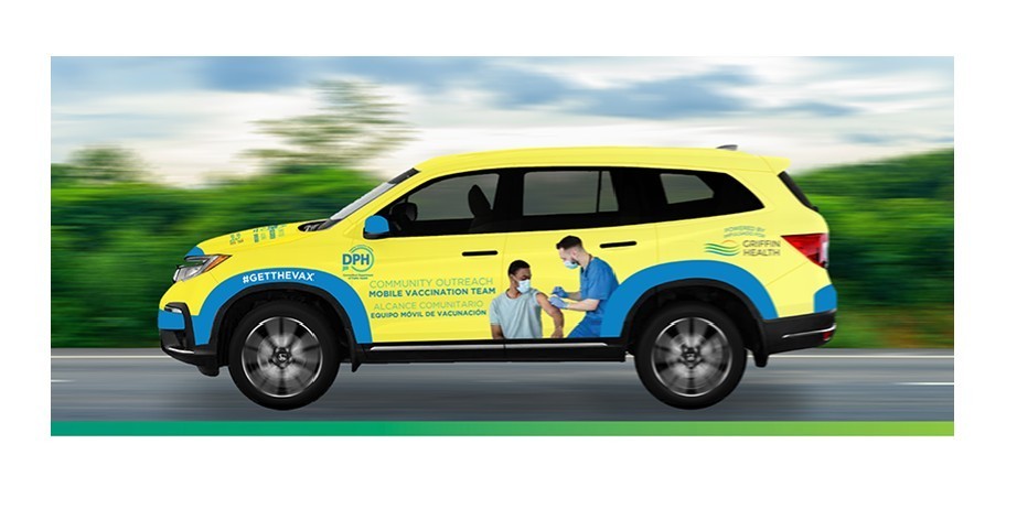 Covid Clinic for Children Mobile Vax Team car