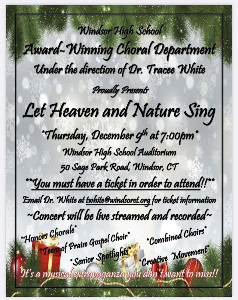 WHS Choral Dept Concert Flyer