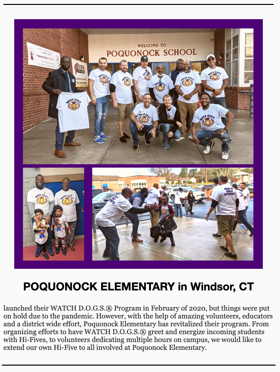 Poquonock School Recognized in Watch D.O.G.S. National Newsletter