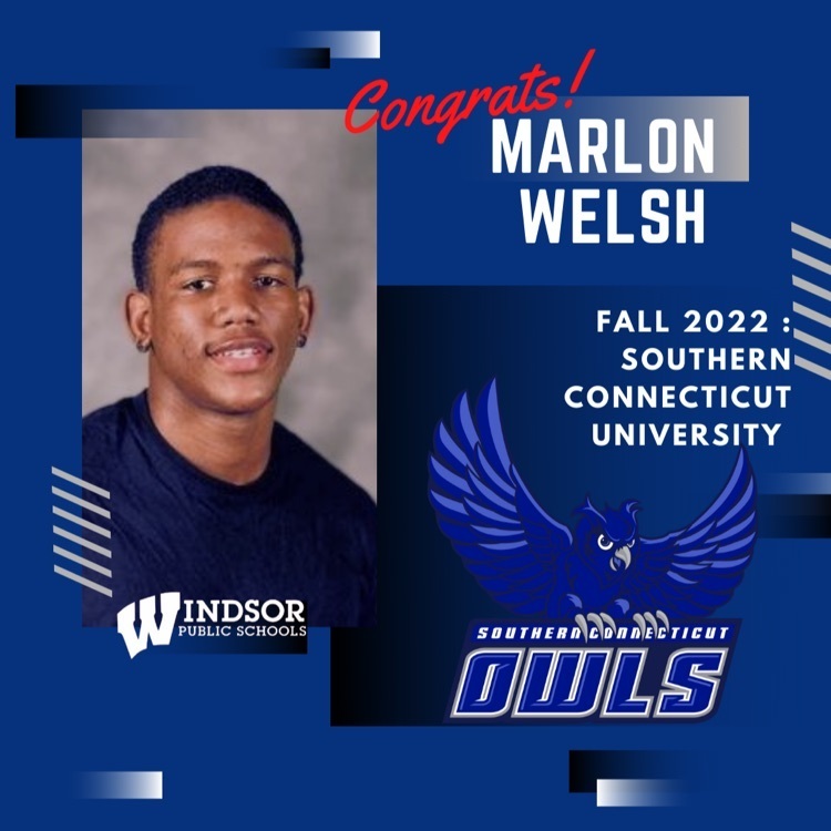 Congratulations to Windsor High School senior Marlon Welsh who signed with Southern Connecticut University! #NSD22 #GoWarriors #weareWINdsor