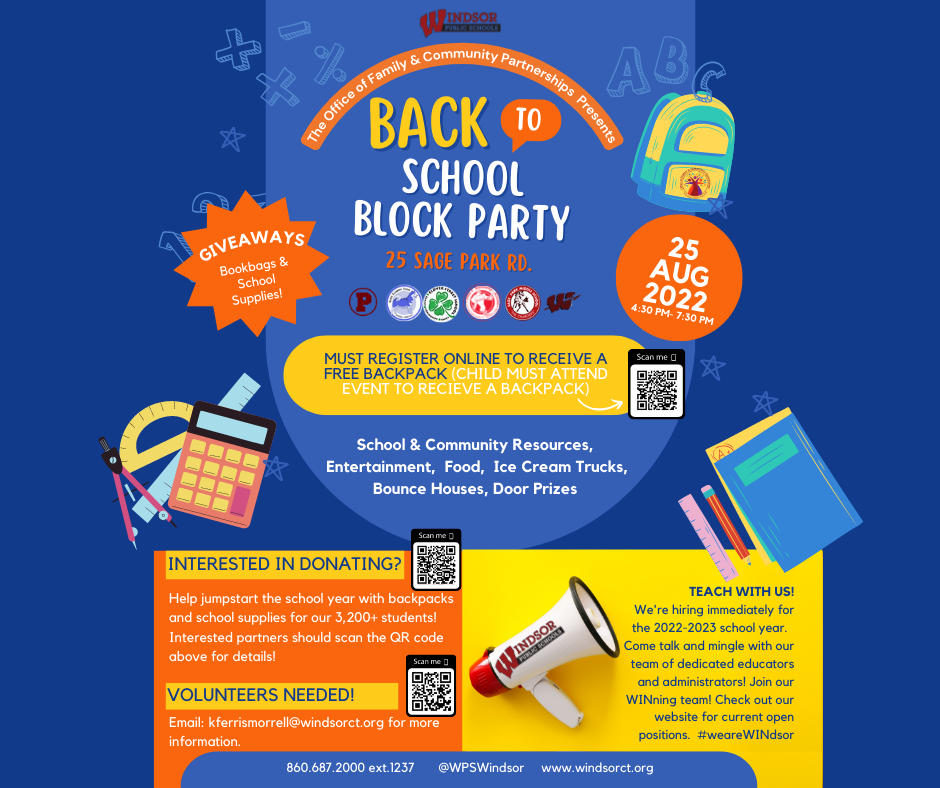 back to school block party flyer 