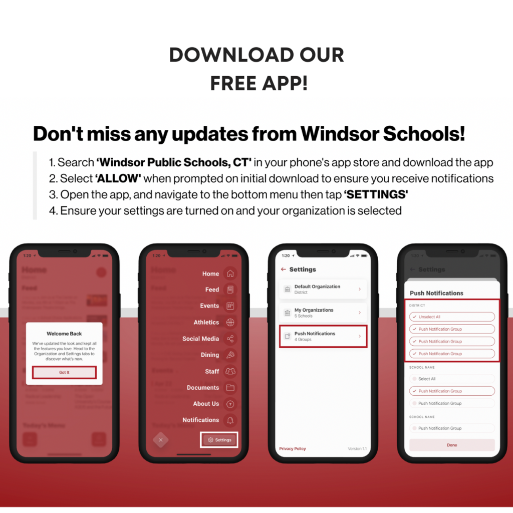 Windsor Public Schools New App Graphic