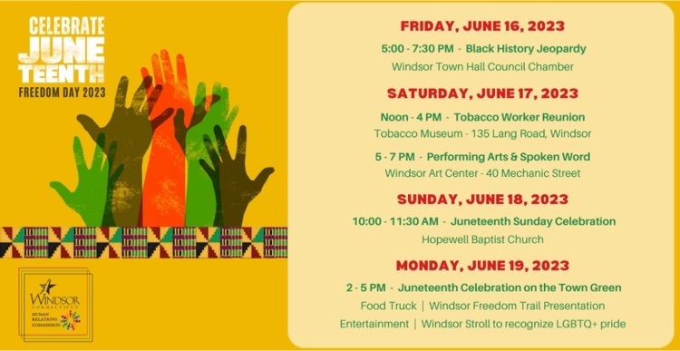 list of Juneteenth events in the town of Windsor machine readable file can be found at https://5il.co/1w6g7