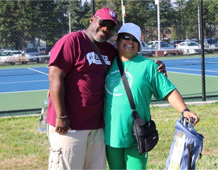 Superintendent Hill with Ms. May, Clover St. School